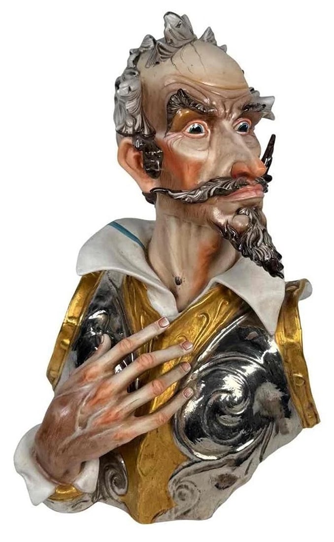 Vtg Paesa Lopez Moreno 89 Spain Don Quixote Porcelain Head Bust Statue Sculpture (1 of 16)