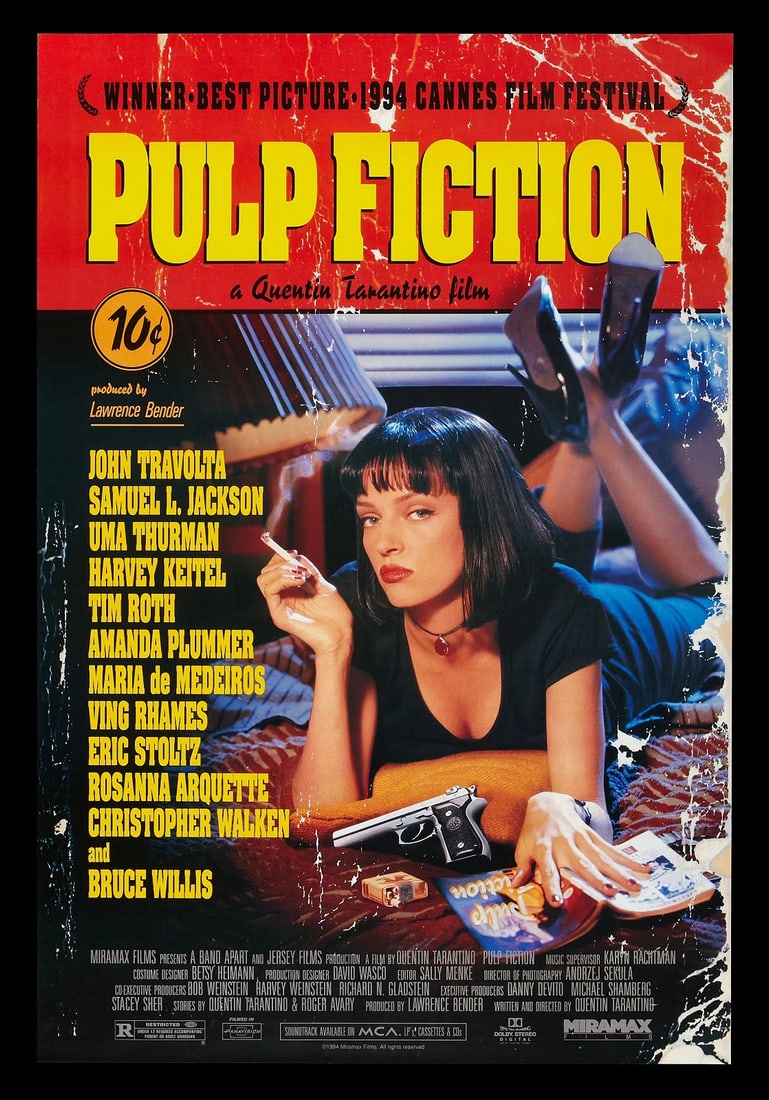 PULP FICTION AUTHENTIC 1994 ORIGINAL MOVIE POSTER (1 of 1)