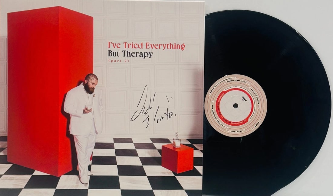 TEDDY SWIMS Signed Autograph LP Cover "I've Tried Everything But Therapy" JSA: Industry: Music,Signed: Yes,Autograph Authentication: James Spence (JSA),Object Type: Record,Original/Reproduction: Original,Country of Origin: United States
