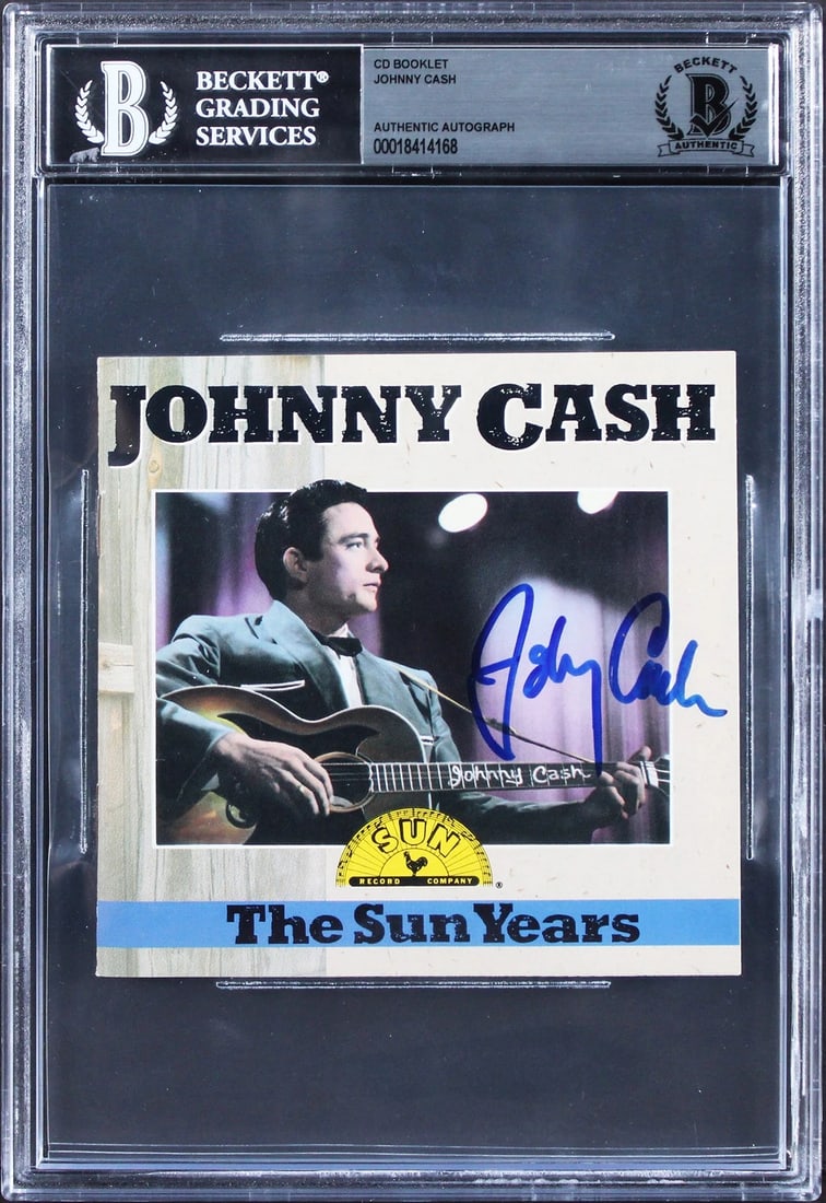 Johnny Cash Authentic Signed The Sun Years Cd Cover Autographed BAS Slabbed (1 of 2)