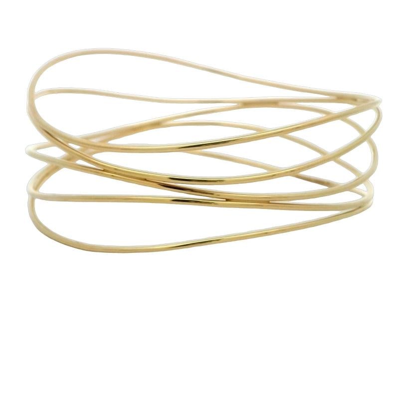 Vintage Tiffany & Co Elsa Peretti Five-Row Wave Bangle in 18k Yellow Gold - 4
