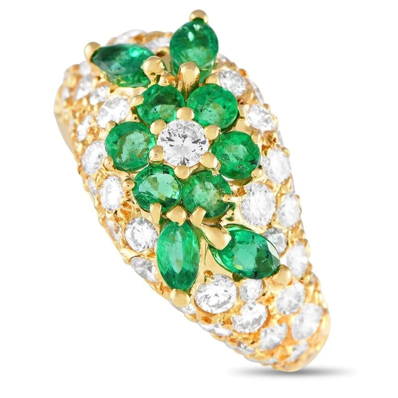 Graff 18K Yellow Gold 2.26ct Diamond and Emerald Ring GR13-060524 (1 of 3)