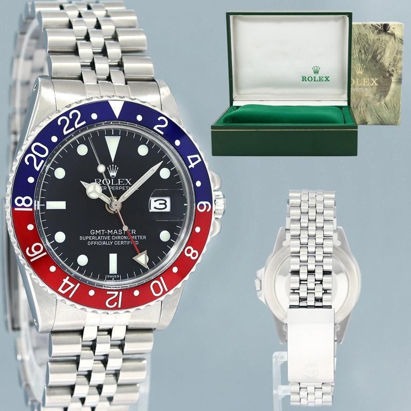 Rolex GMT-Master Pepsi Blue Red Jubilee Steel 1675 Oyster Steel Watch Box (1 of 7)