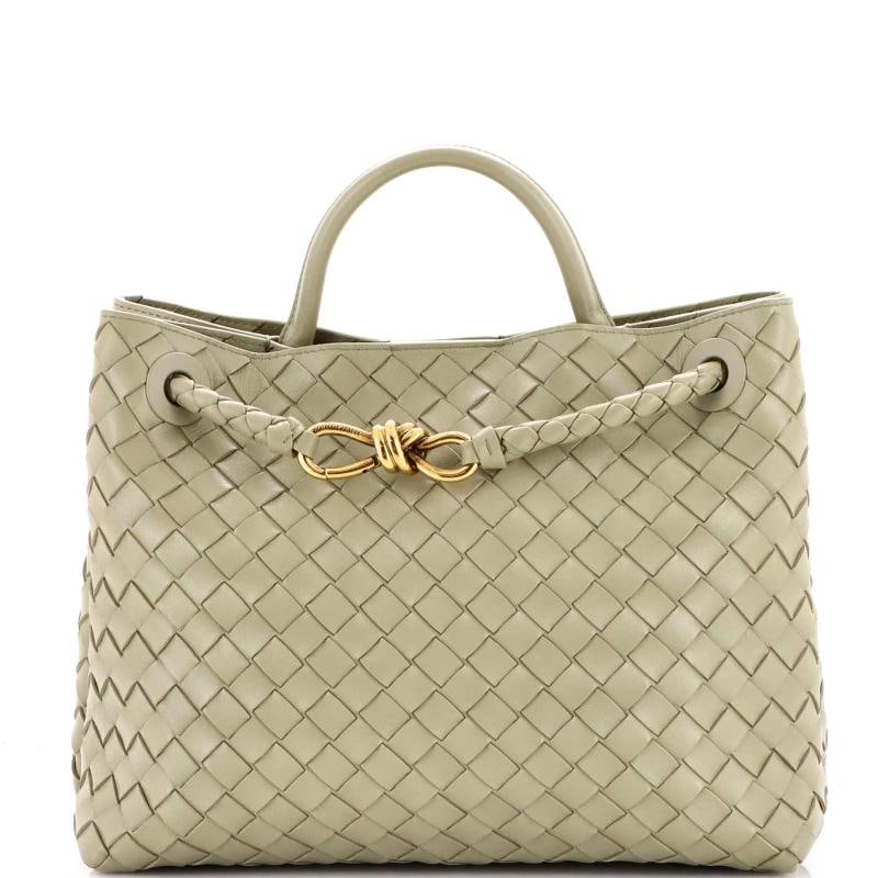 Bottega Veneta Andiamo Top Handle Bag Intrecciato Nappa Medium: Accessories: Dust BagMeasurements: Height 10", Width 12", Depth 6". Condition: Pre-owned - Excellent,Brand: Bottega Veneta,Exterior Material: Leather,Style: Top Handle,Exterior Color: