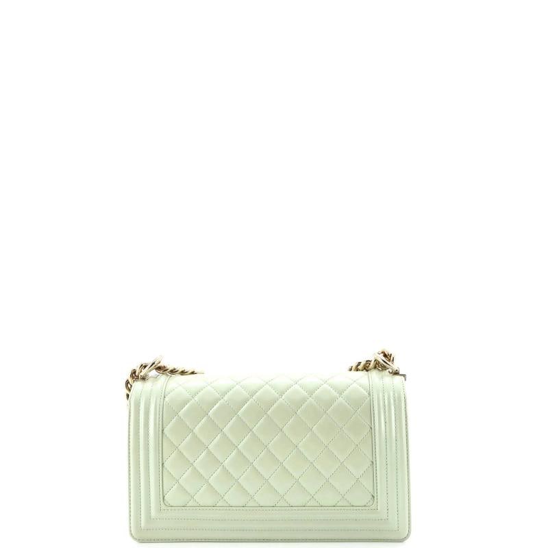 Chanel Boy Flap Bag Quilted Iridescent Glazed Calfskin Old Medium - 3