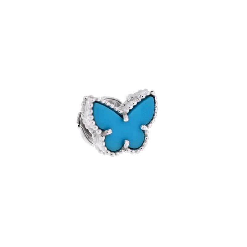 Van Cleef & Arpels Sweet Alhambra Butterfly Stud Earrings 18K White Gold - 2