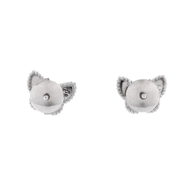 Van Cleef & Arpels Sweet Alhambra Butterfly Stud Earrings 18K White Gold - 3