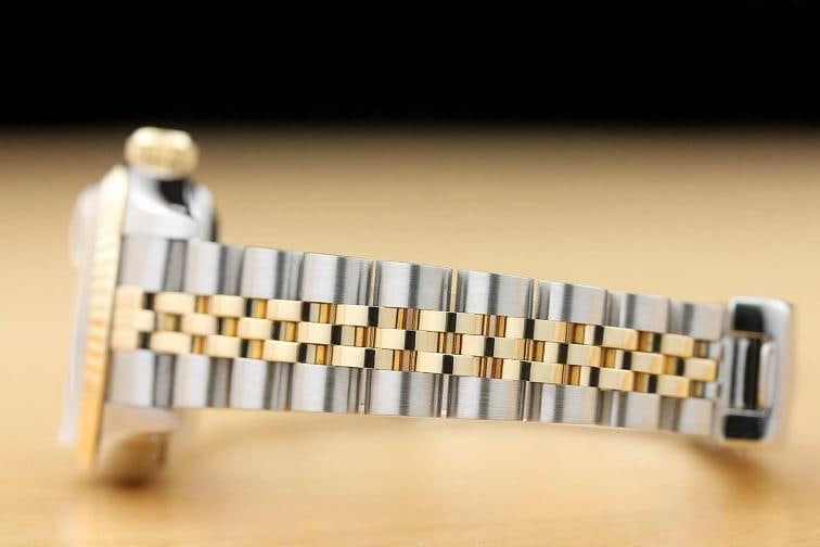 ROLEX LADIES DATEJUST 69173 FACTORY DIAMOND DIAL 18K YELLOW GOLD SS WHITE WATCH - 5