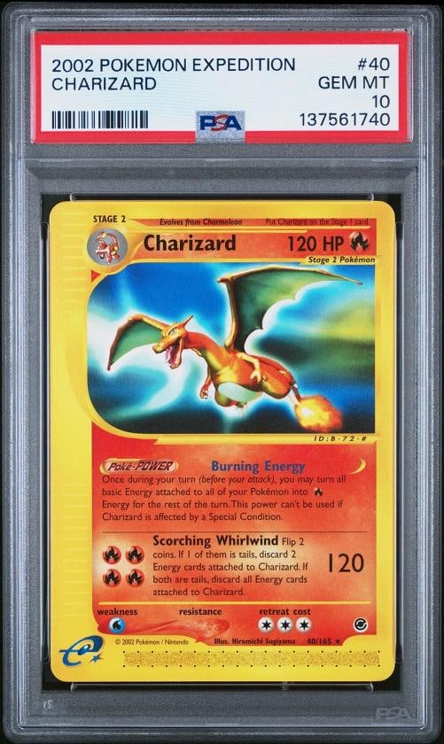 2002 Pokemon Expedition #40 Charizard PSA 10 GEM MINT (1 of 2)
