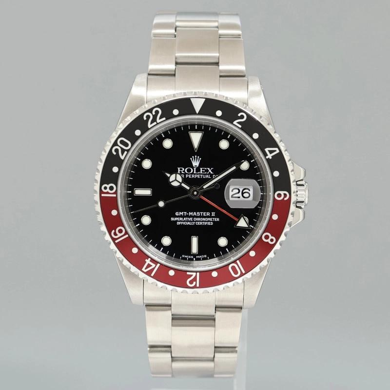 MINT 2001 Rolex GMT-Master II Coke Red Black Steel 16710 40mm Watch Box - 2