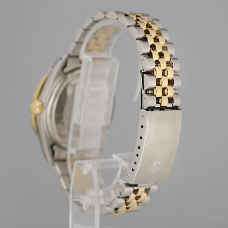 Rolex DateJust 16013 Black Diamond Bezel Two Tone Gold Jubilee Band Watch Box - 4