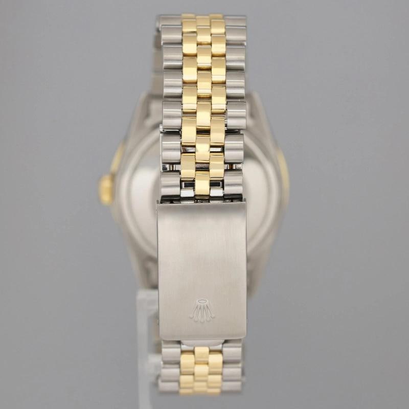 Rolex DateJust 16013 Black Diamond Bezel Two Tone Gold Jubilee Band Watch Box - 5