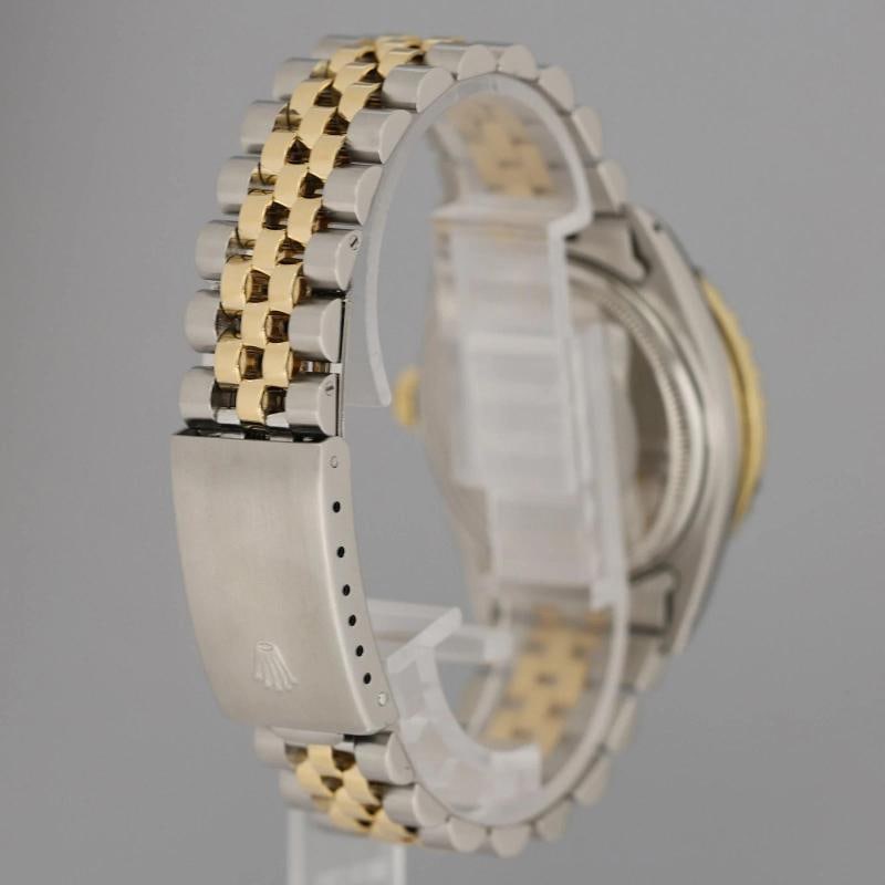 Rolex DateJust 16013 Black Diamond Bezel Two Tone Gold Jubilee Band Watch Box - 6