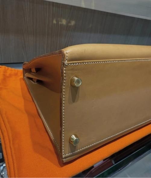 HermÃ¨s Kelly 32 Sellier Natural Box Calf Leather Gold Hardware â€“ J Sta - 10