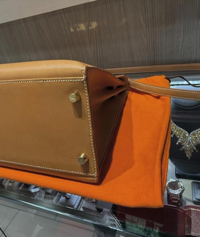 HermÃ¨s Kelly 32 Sellier Natural Box Calf Leather Gold Hardware â€“ J Sta - 11