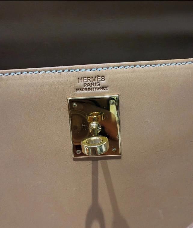 HermÃ¨s Kelly 32 Sellier Natural Box Calf Leather Gold Hardware â€“ J Sta - 13