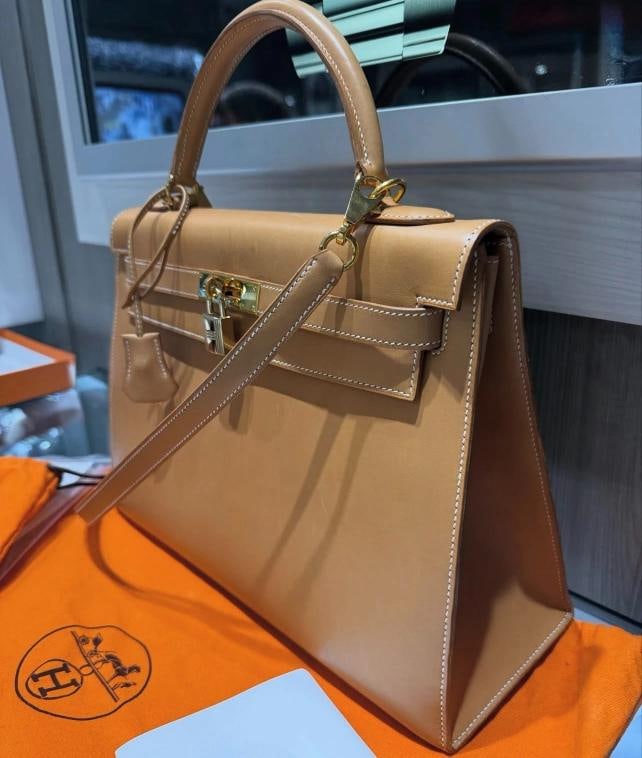 HermÃ¨s Kelly 32 Sellier Natural Box Calf Leather Gold Hardware â€“ J Sta - 3