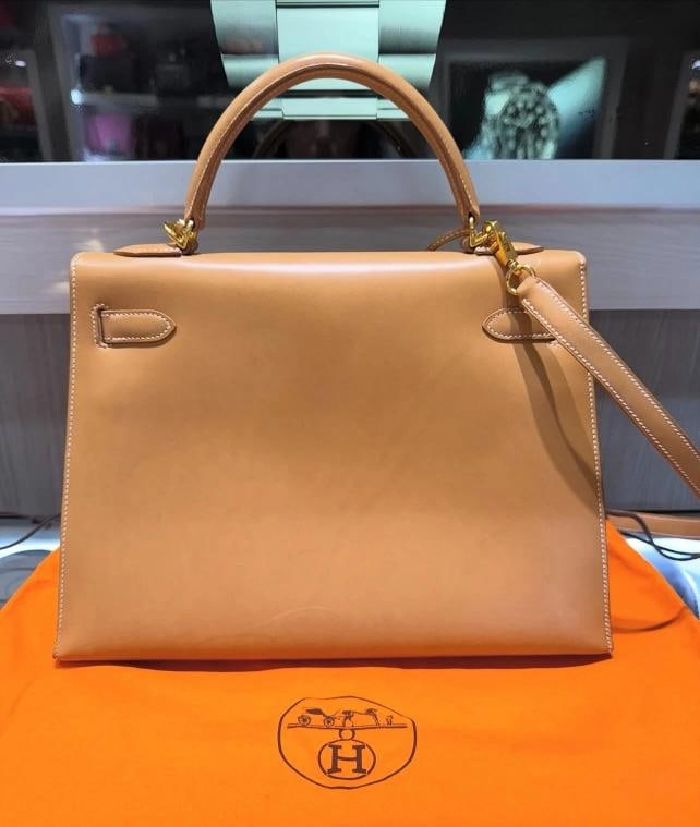 HermÃ¨s Kelly 32 Sellier Natural Box Calf Leather Gold Hardware â€“ J Sta - 6