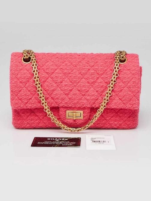 Chanel Light Pink 2.55 Reissue Quilted Tweed 225 Flap Bag - 12