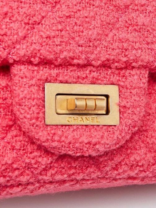 Chanel Light Pink 2.55 Reissue Quilted Tweed 225 Flap Bag - 5