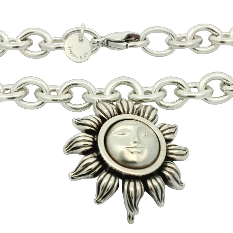 Vintage Tiffany & Co Sun Necklace In Sterling Silver - 2