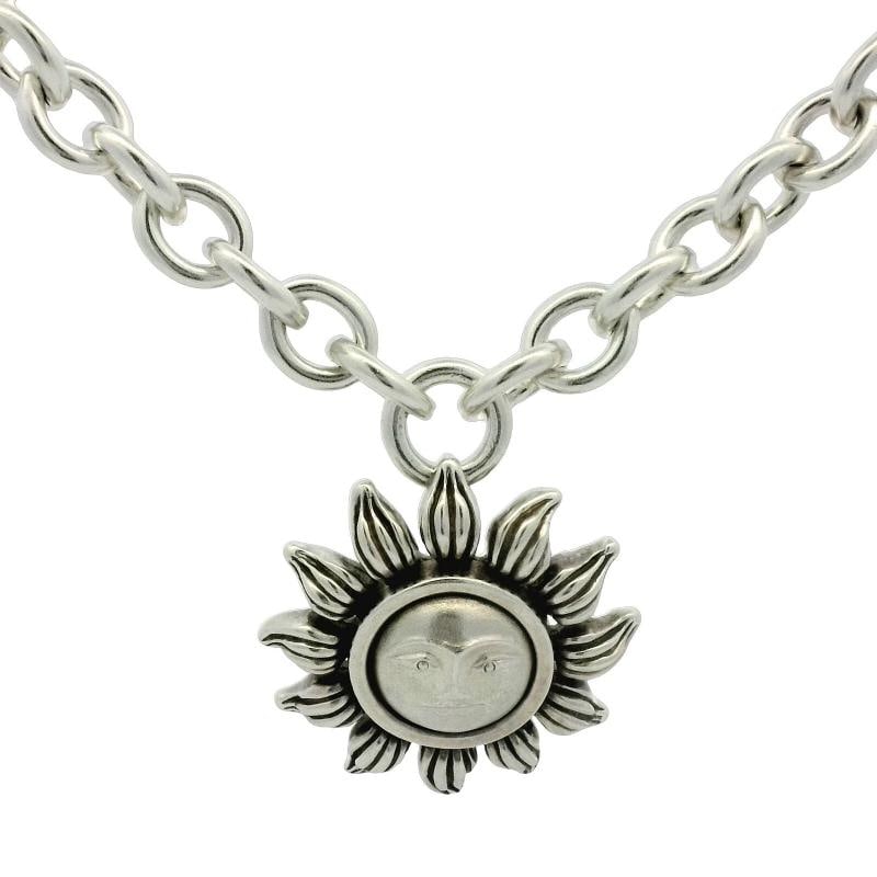 Vintage Tiffany & Co Sun Necklace In Sterling Silver - 3