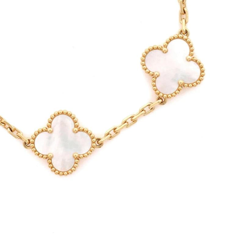 Van Cleef & Arpels Vintage Alhambra 5 Motifs Bracelet 18K Yellow Gold and Mother - 3