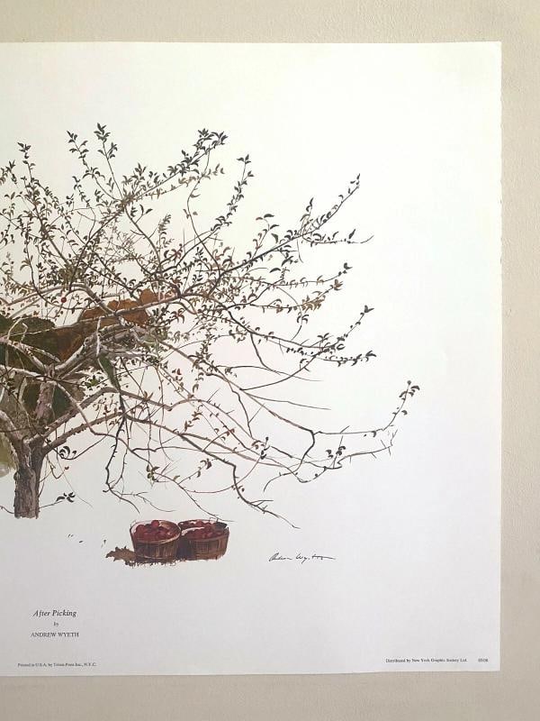 ANDREW WYETH RARE 1977 "AFTER PICKING" COLLECTOR LARGE FINE ART LITHOGRAPH PRINT - 4