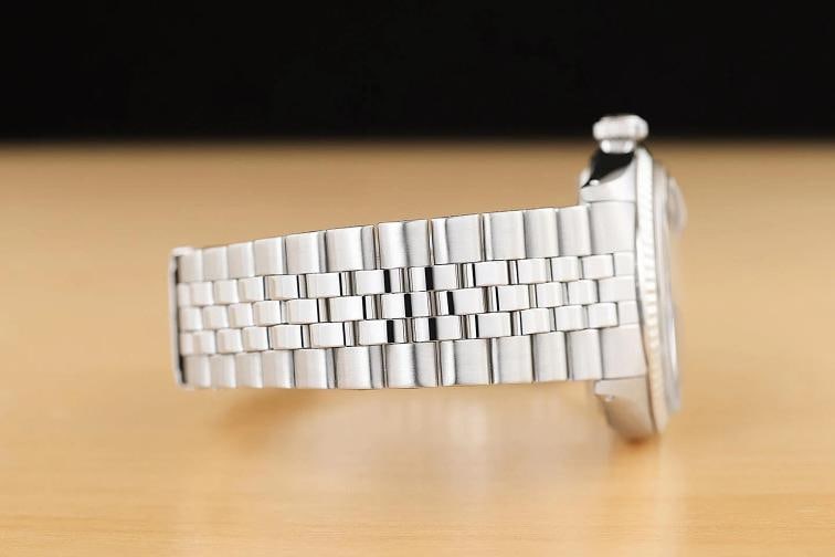 ROLEX MENS DATEJUST 1601 18K GOLD SS GREEN DIAL WATCH w/ FOLDED JUBILEE BRACELET - 8