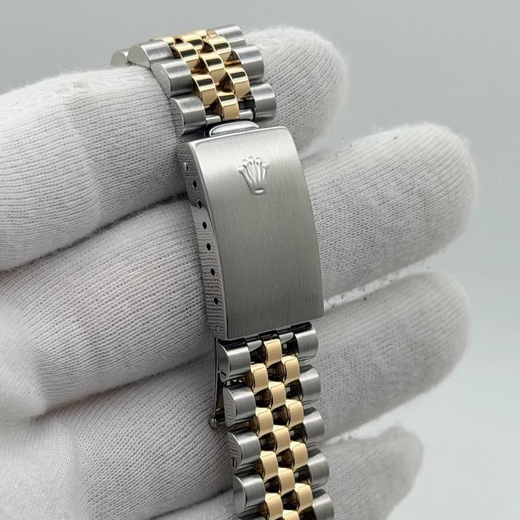 Rolex Datejust 16233 36mm Black Tapestry Dial 18k Yellow Gold Stainless Steel - 6