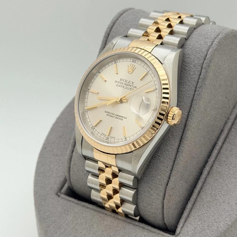 Rolex Datejust 16233 36mm Silver Dial 18k Yellow Gold Stainless Steel Jubilee - 4