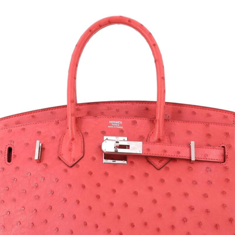 Hermes Birkin Handbag Pink Ostrich with Palladium Hardware 30 - 7