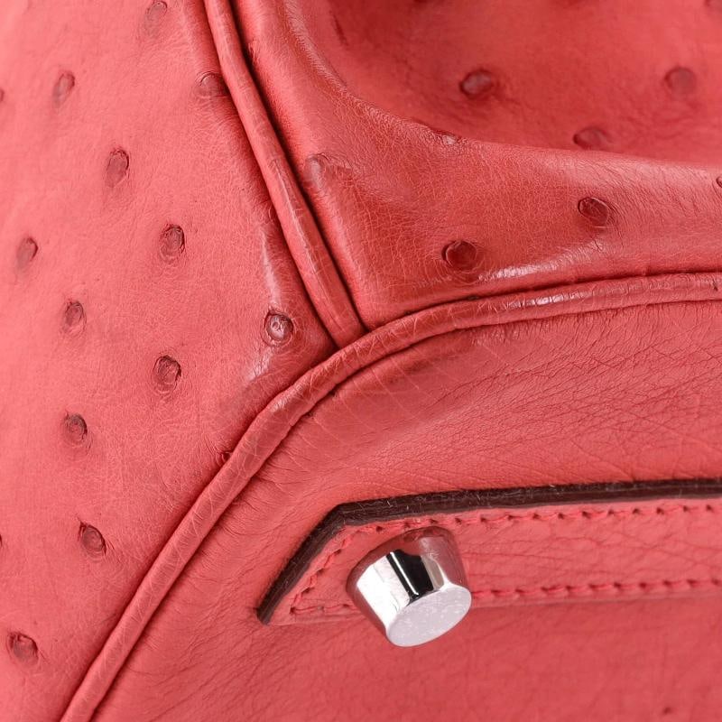 Hermes Birkin Handbag Pink Ostrich with Palladium Hardware 30 - 8