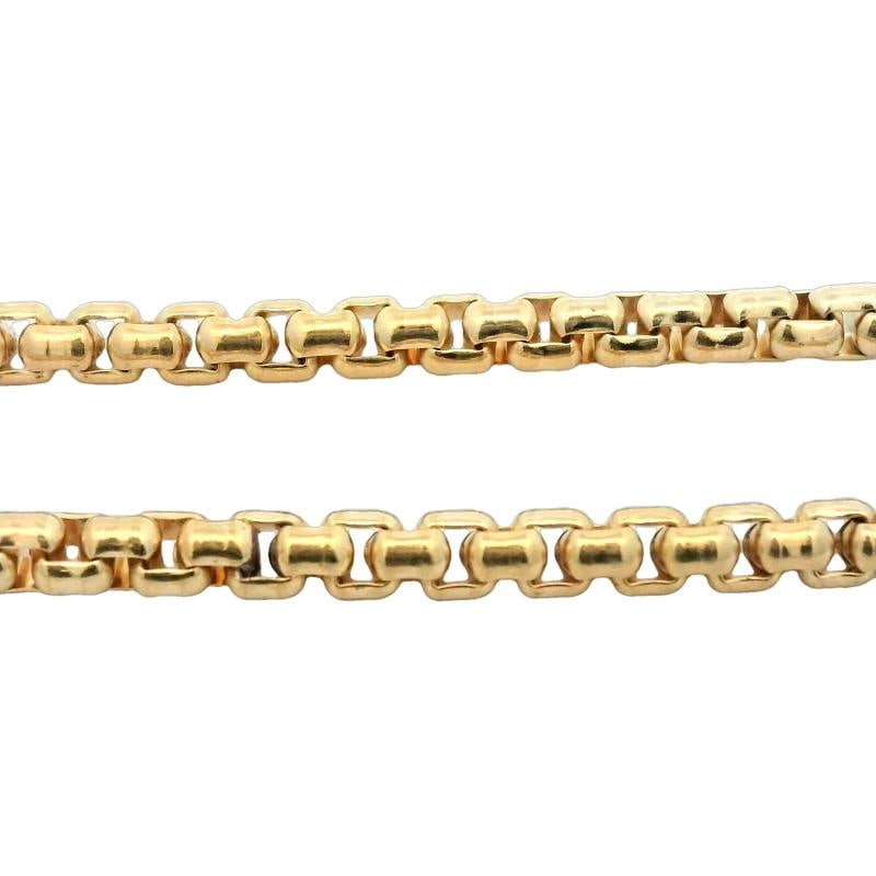 3.5mm Rounded Box Chain In 10K Yellow Gold - 3