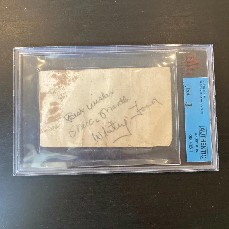 Mickey Mantle & Whitey Ford Playing Days Signed 1955 Miami Golf Scorecard JSA (1 of 5)