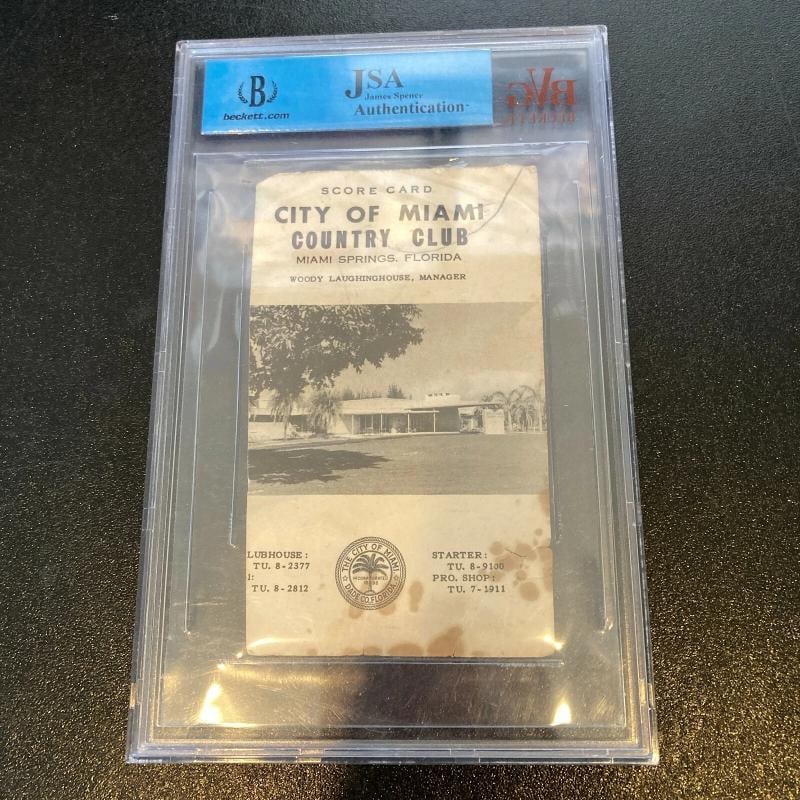 Mickey Mantle & Whitey Ford Playing Days Signed 1955 Miami Golf Scorecard JSA - 4