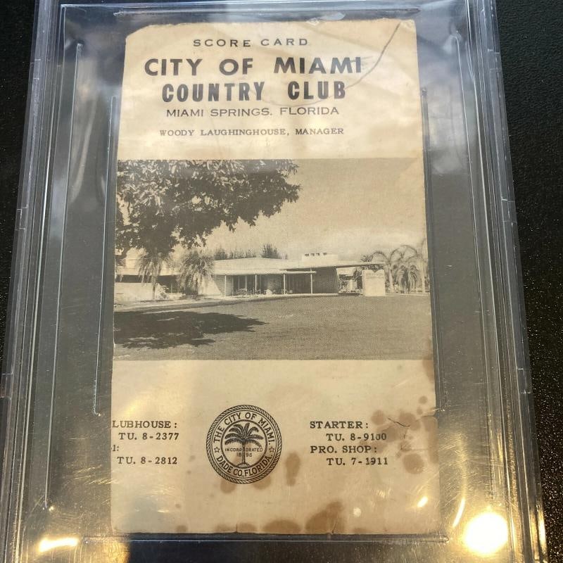 Mickey Mantle & Whitey Ford Playing Days Signed 1955 Miami Golf Scorecard JSA - 5