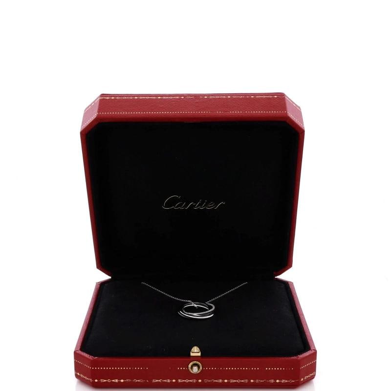 Cartier Trinity Pendant Necklace 18K White Gold with Diamonds and Ceramic Small - 2