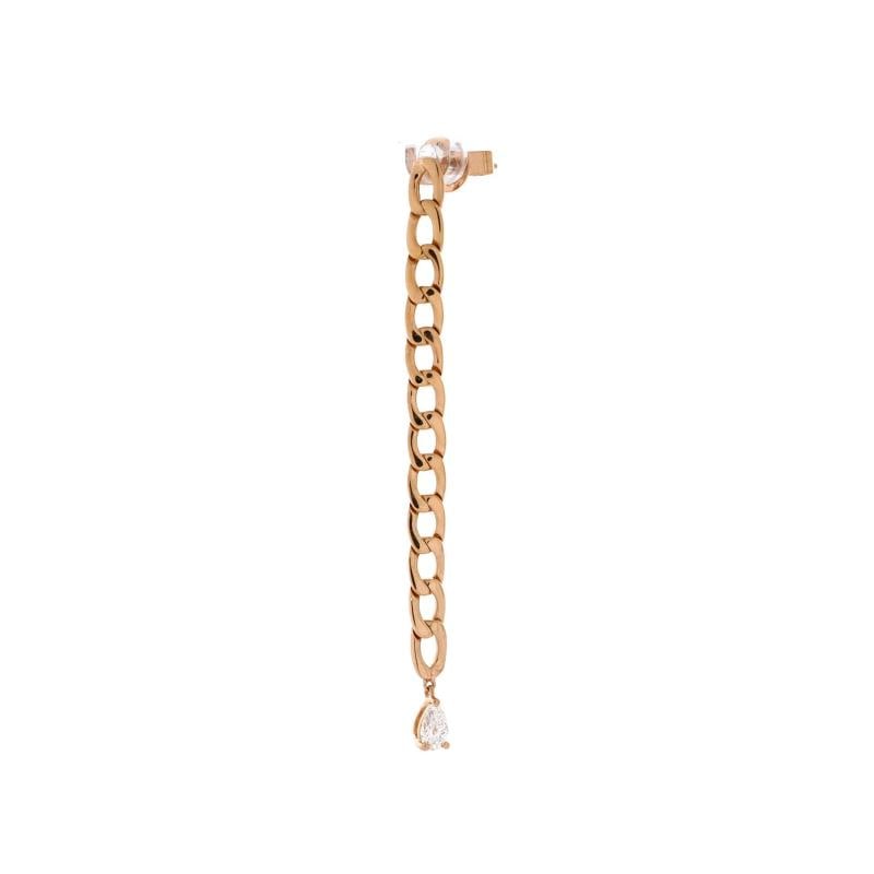 Anita Ko Chain Link Drop Earrings 18K Rose Gold with Diamonds - 2