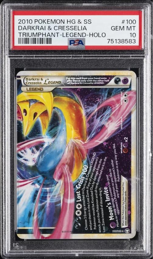 2010 #100 DARKRAI & CRESSELIA LEGEND-HOLO PSA 10 (1 of 2)