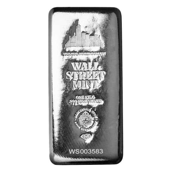 1 Kilo .999 Silver Bar Wall Street Mint Silver Bullion - 32.15 Troy Oz #A512 (1 of 7)