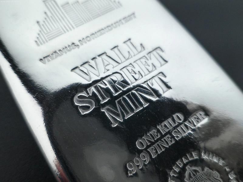 1 Kilo .999 Silver Bar Wall Street Mint Silver Bullion - 32.15 Troy Oz #A512 - 4