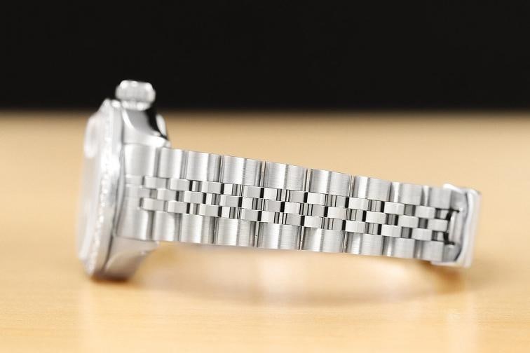 LADIES ROLEX WHITE DIAMOND DIAL DATE 18K WHITE GOLD STAINLESS STEEL WATCH - 5