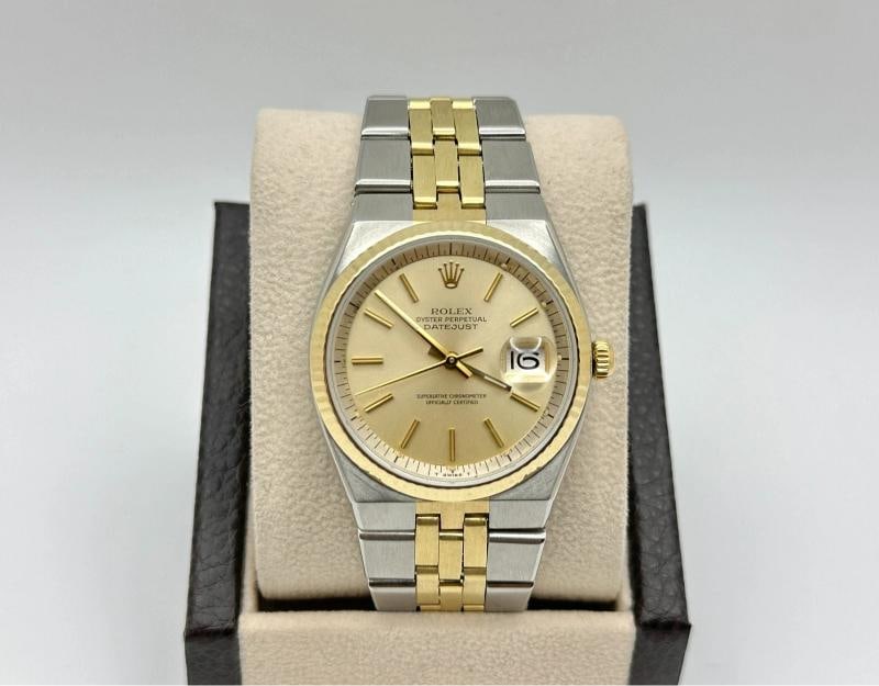 Vintage Rolex Datejust 36 1630 Rare Bird 36mm Champagne 14K Yellow Gold Steel (1 of 5)