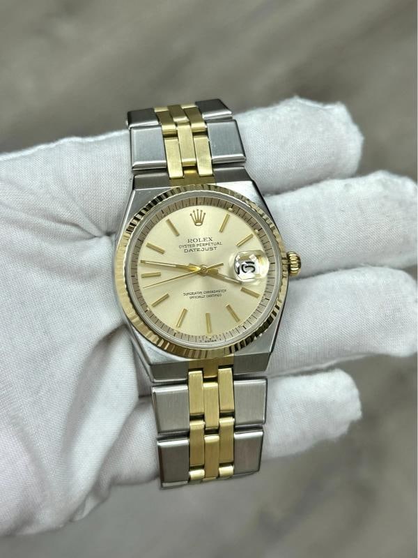 Vintage Rolex Datejust 36 1630 Rare Bird 36mm Champagne 14K Yellow Gold Steel - 5