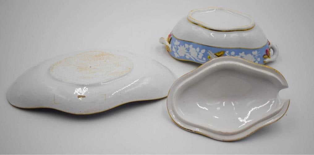 Antique Spode Game Bird, Feathers, Small Tureen w/Stand, Circa 1830 - 8