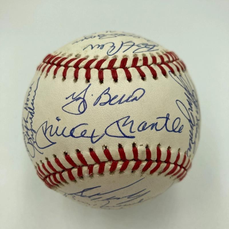 1961 New York Yankees World Series Champs Team Signed Baseball Mickey Mantle JSA (1 of 8)