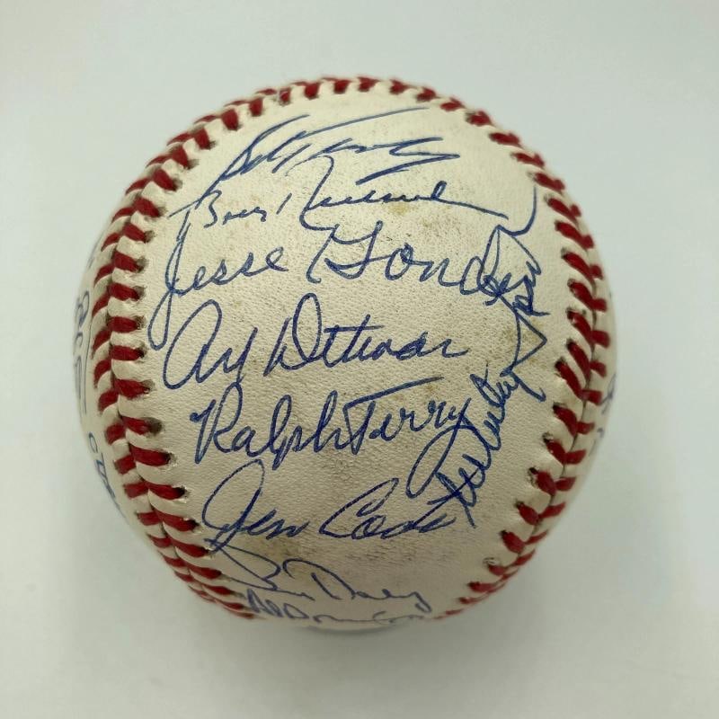 1961 New York Yankees World Series Champs Team Signed Baseball Mickey Mantle JSA - 2