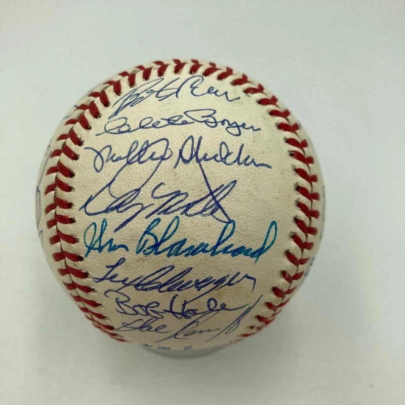1961 New York Yankees World Series Champs Team Signed Baseball Mickey Mantle JSA - 4