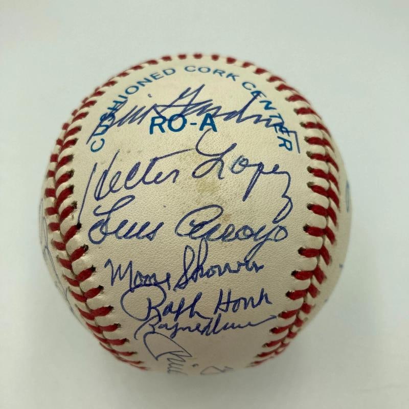 1961 New York Yankees World Series Champs Team Signed Baseball Mickey Mantle JSA - 7